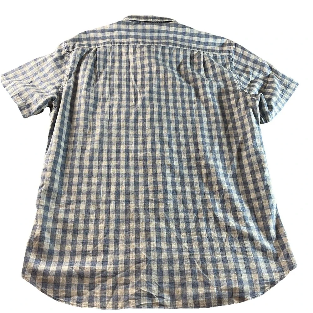 J Crew Slim Fit Homespun Cotton Shirt Blue‎ White Plaid Button Down Medium